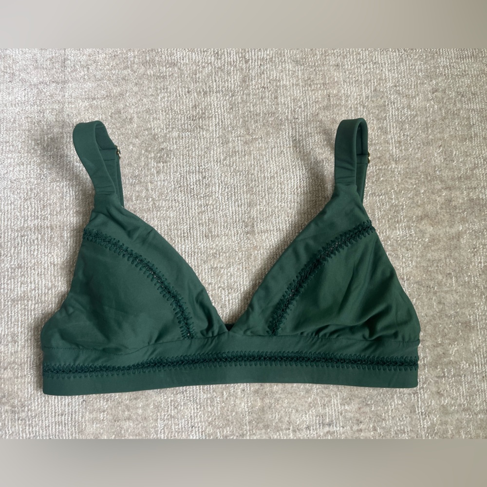 Pilyq green triangle swimsuit top
